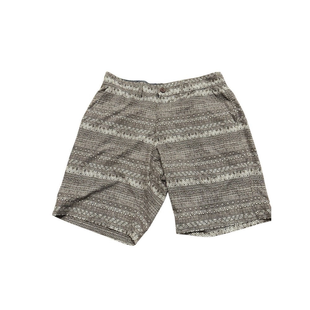 VTG 1946 Men's Chino Swim Board Shorts Size 36 Gray Tribal Pattern‎ EUC